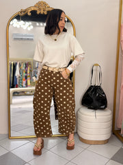 BROWN/BLANCO  POLKA DOT BARREL