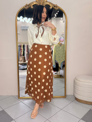 FALDA CAMEL POLKA DOT