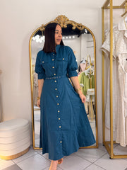 TEAL MIDI DRESS
