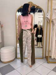 PAMELA" FLORAY OLIVE/PINK   PANTALÓN