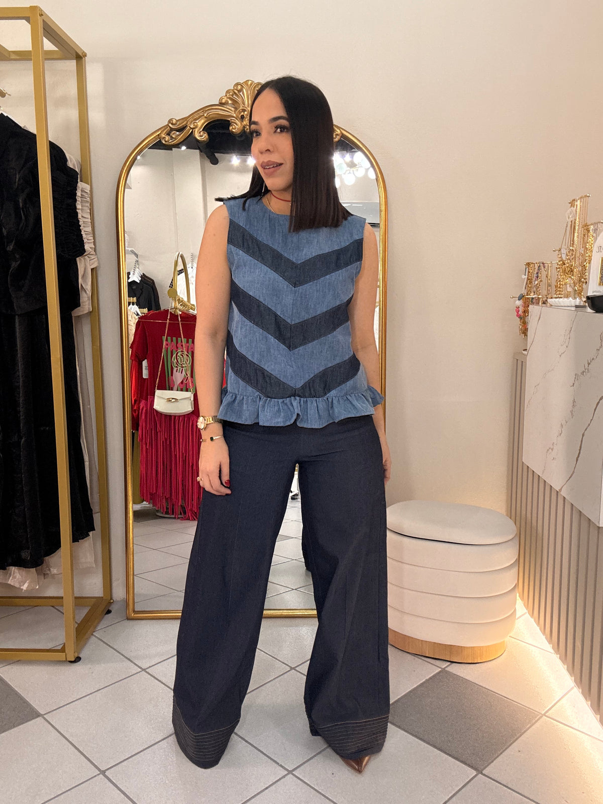 FRANCESI¨DENIM TOP