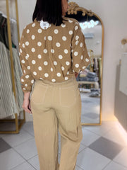 CAMEL POLKA DOT TOP