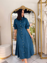 TEAL MIDI DRESS