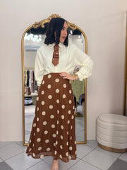 FALDA CAMEL POLKA DOT