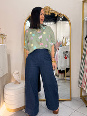 SAGE POLKA DOT TOP