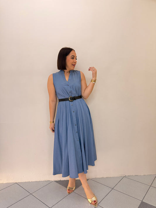 KAMILA- BLUE MIDI DRESS