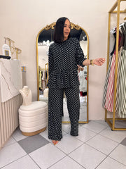 BLACK POLKA DOT SET