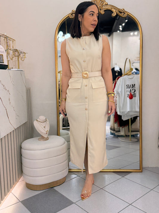 IVY” BEIGE DRESS