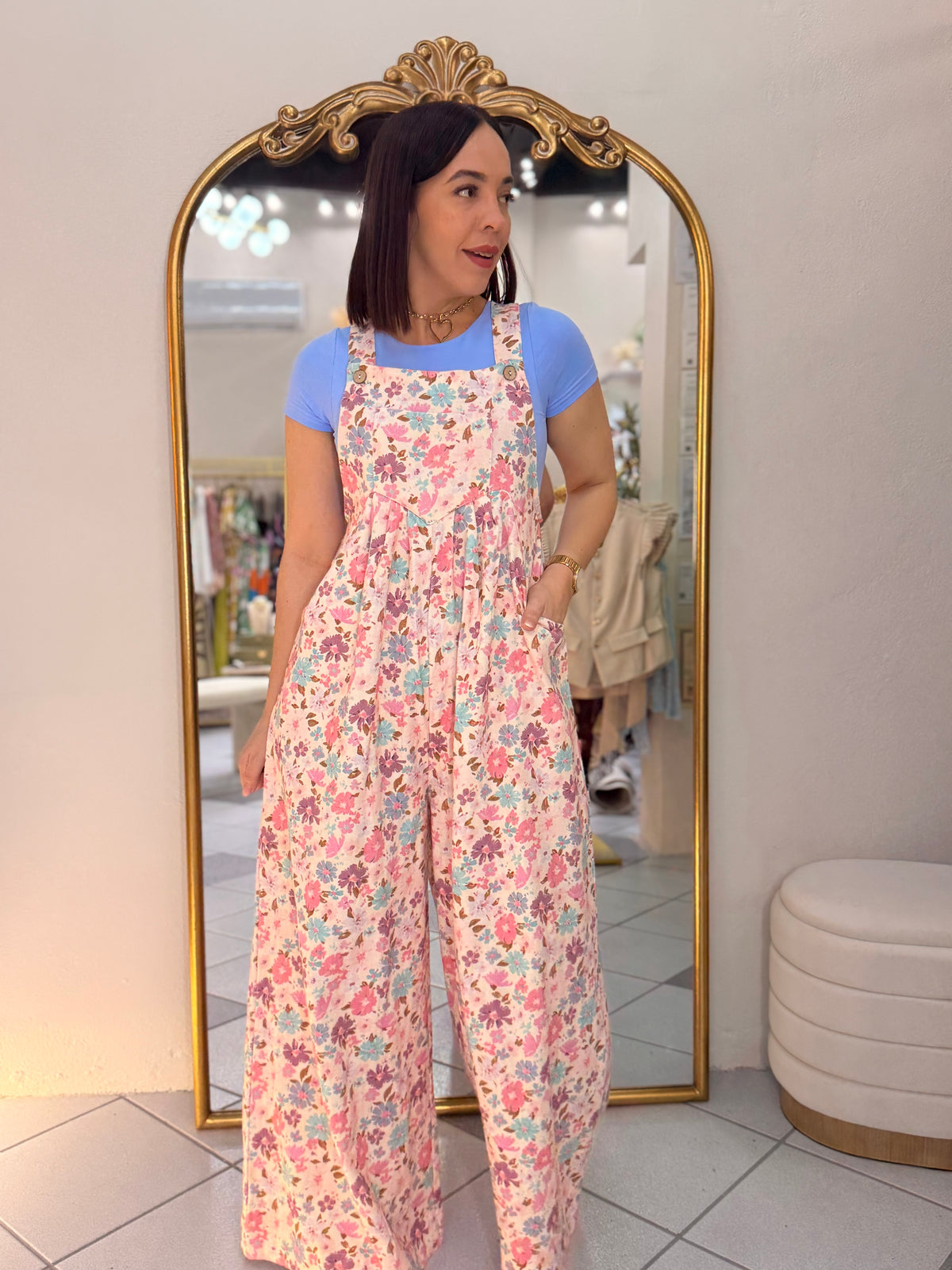 PINK JUMPSUIT FLOR  OVERSIZED NEW COLOR