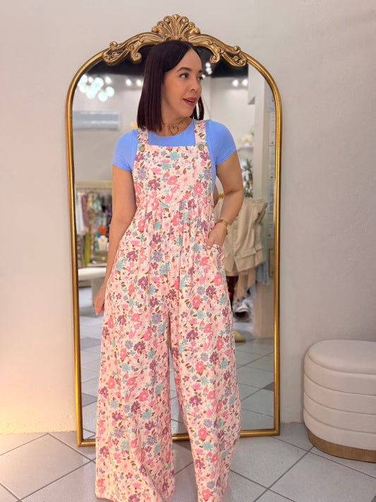 PINK JUMPSUIT FLOR  OVERSIZED NEW COLOR
