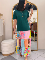 DRESS COLOMBIANO TEAL PARCHOS