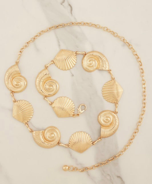 COASTAL SHELL CHAIN BELT