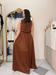 ALEXA" BROWN DRESS