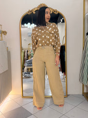 CAMEL POLKA DOT TOP