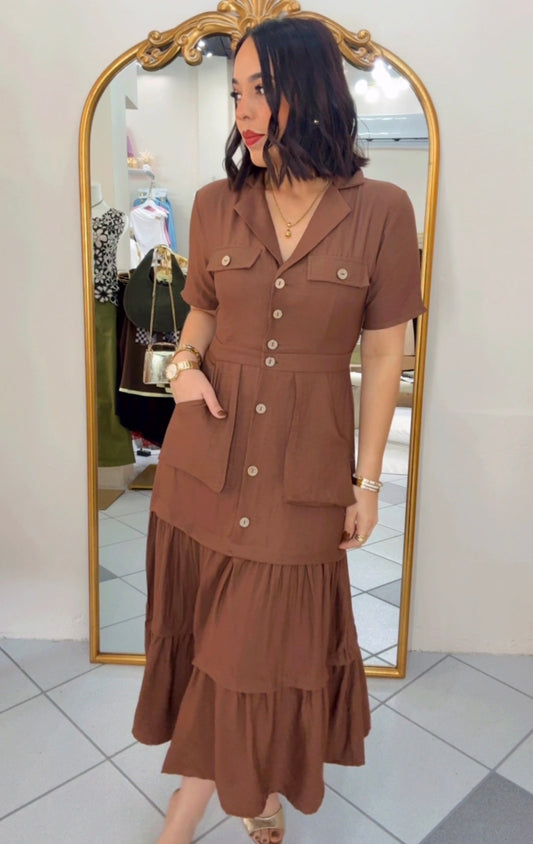 BROWN DRESS