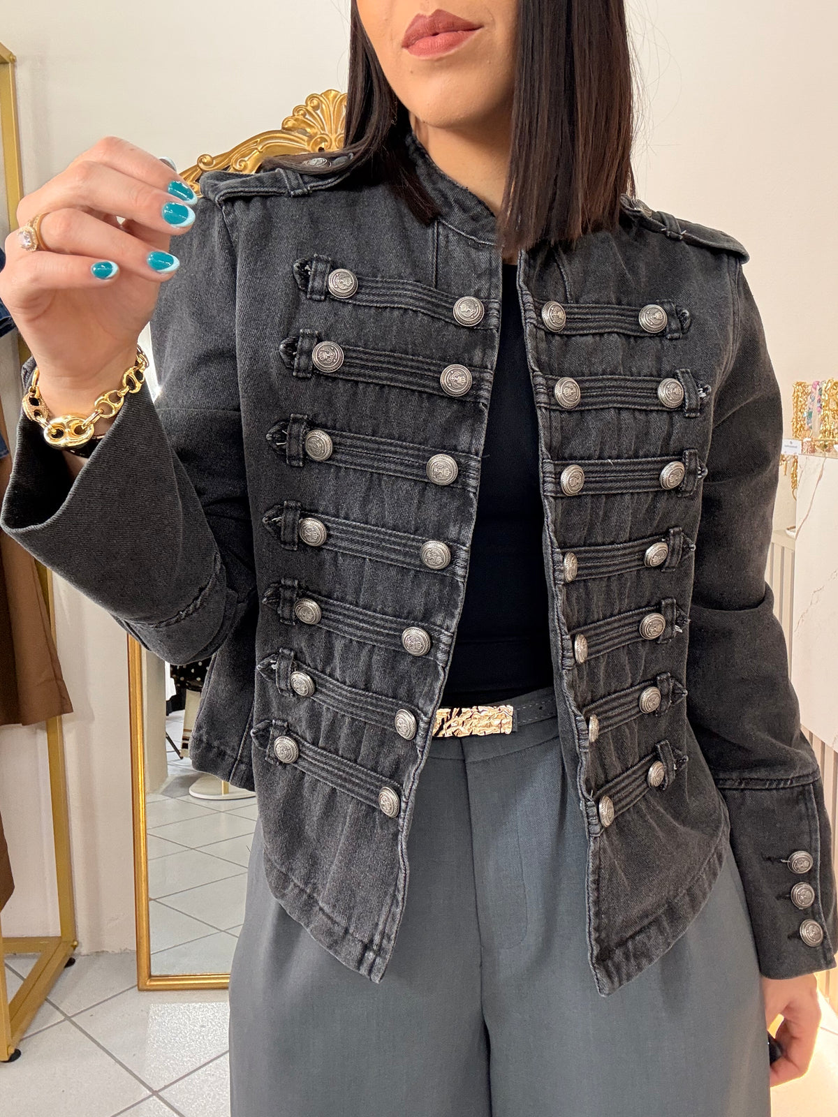 NAPOLEÓN BLACK DENIM JACKET