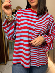 BLUSA LINEA ONE SIZE ROJA/AZUL