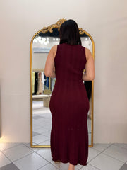 BURGUNDY MIDI DRESS