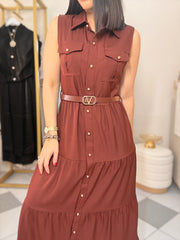 BURGUNDY” DRESS MAXI