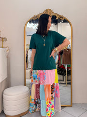 DRESS COLOMBIANO TEAL PARCHOS