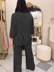BLACK POLKA DOT SET