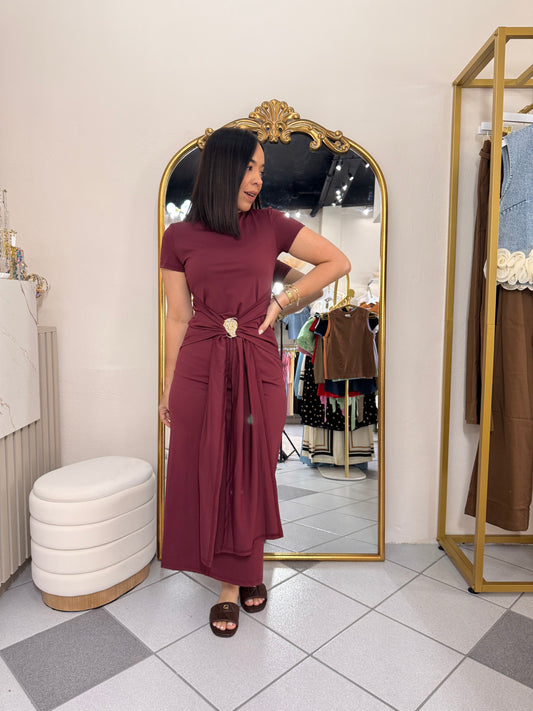 ERIKA BURGUNDY DRESS