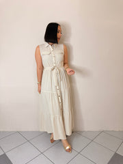 FABIANA BEIGE MIDI DRESS