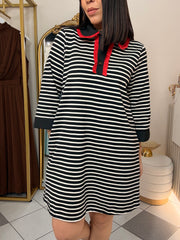 DRESS LINEAS NEGRO/ROJO