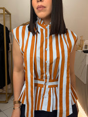 NAISHALIZ" CAMEL/BLUE TOP