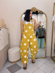AMANDA” MOSTAZA POLKA DOT JUMPSUIT