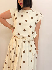NAISHA BEIGE SET POLKA DOT