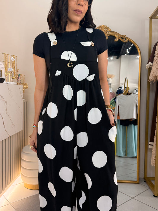 POLKA DOT BLACK JUMPSUIT