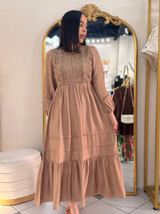 IVONE” CAMEL DRESS