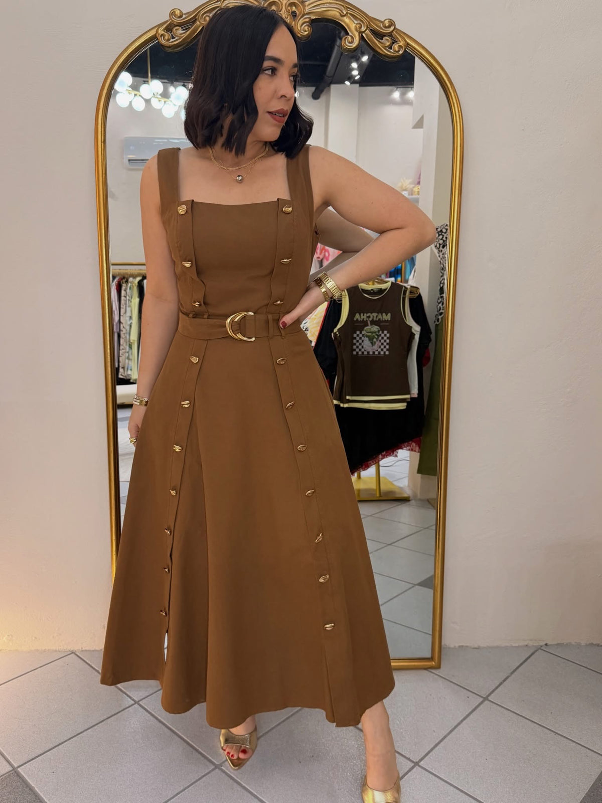 ISAC BROWN DRESS