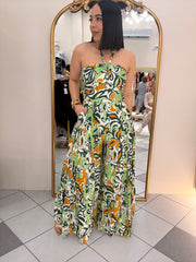 JULIETH JUMPSUIT GREEN/ORANGE