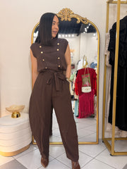 BROWN  NAPOLEON JUMPSUIT