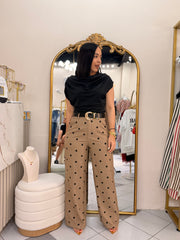TAUPE POLKA DOT PANT