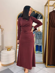 ITSA" BURGUNDY SET FALDA Y BLUSA