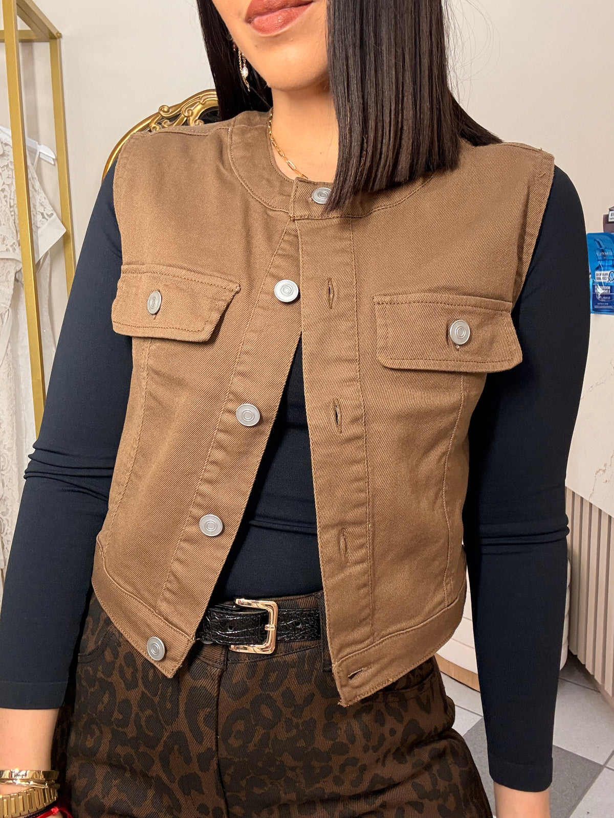 VEST BROWN