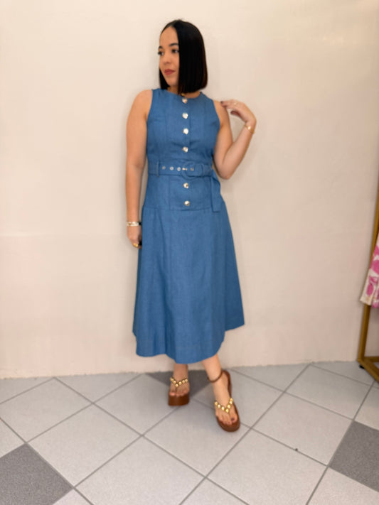 SACHA LIGHT DENIM DRESS