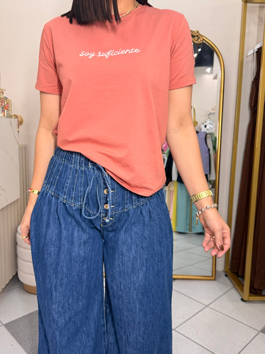SOY SUFICIENTE TSHIRT PEACH