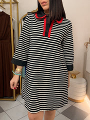 DRESS LINEAS NEGRO/ROJO