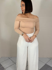 BLUSA MANGA LARGA BEIGE