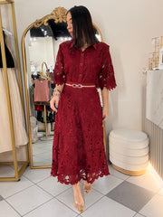 BURGUNDY ELEGANTE SET FALDA Y TOP