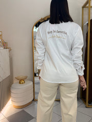 SOY LA FAVORITA DE DIOS " BLUSA MANGAS BLANCA