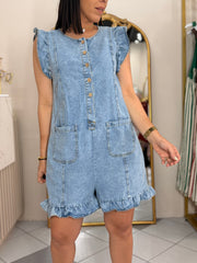 ALESKA DENIM ROMPER