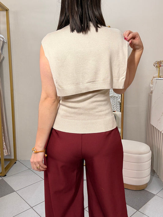 BEIGE SWEATER TOP