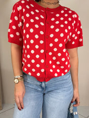 RED/WHITE POLKA DOT TOP