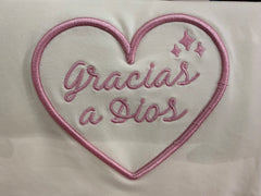 GRACIAS a DIOS " TSHIRT IVORY CORAZON ROSADO