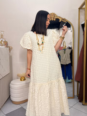 GABI" MIDI DRES CREMA